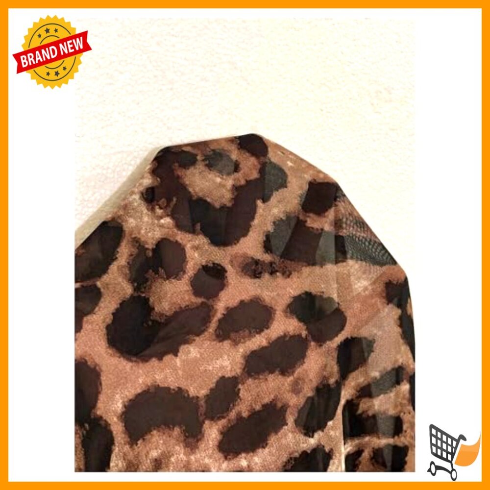 Plus Size Long Sleeve Button Down Blouse Leopard … - image 6